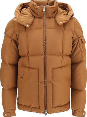Brown Polyester Full-Length Jacket