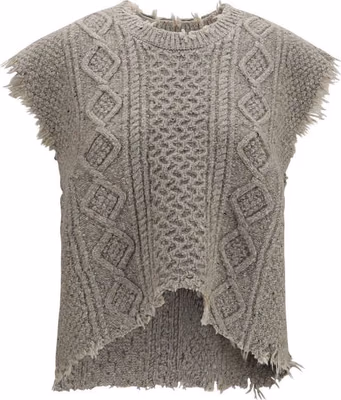 Beige Wool Oves Aries Sleeveles Sweater