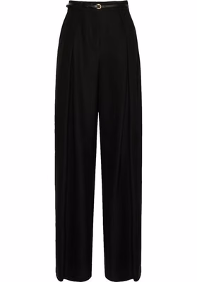 Black Elastane Casual Pants