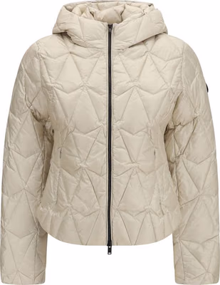 Beige Goose Down Full-Length Jacket