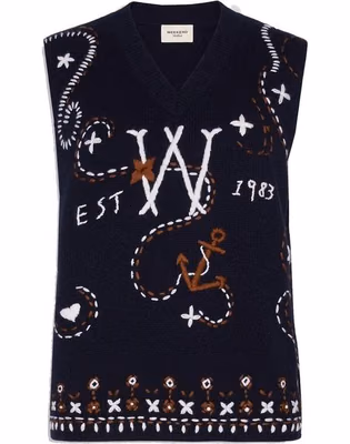 Blue Virgin Wool Waistcoat