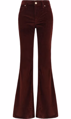 Bordeaux Cotton Flared Jeans