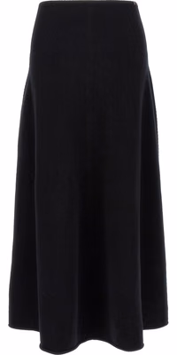 Black Cashmere Midi Skirt
