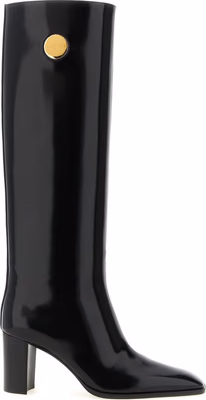 Black Calfskin Over The Knee