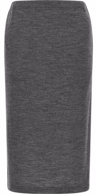 Gray Wool Midi Skirt