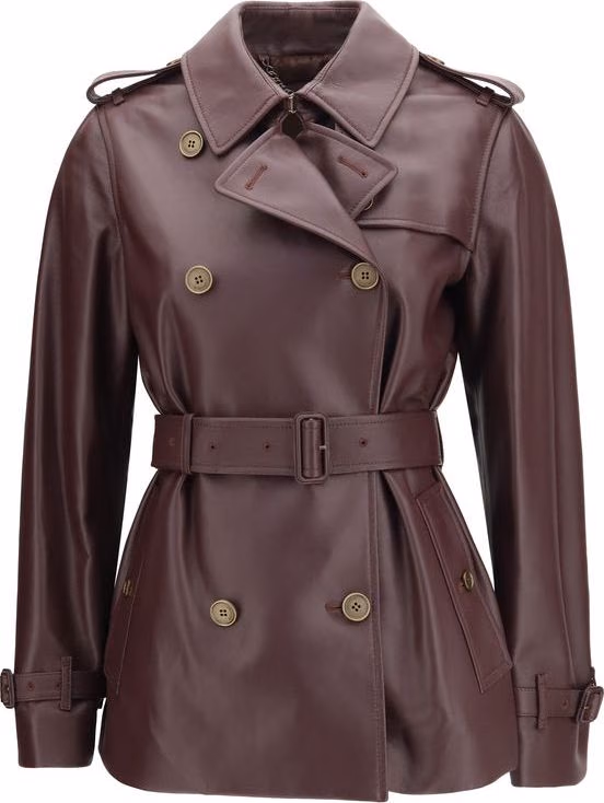 Bordeaux Calf Leather Bos Taurus Full-Length Jacket