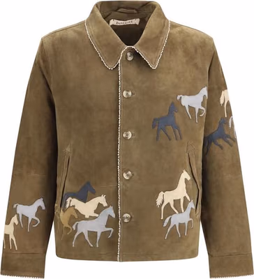 Brown Suede Leather Full-Length Jacket