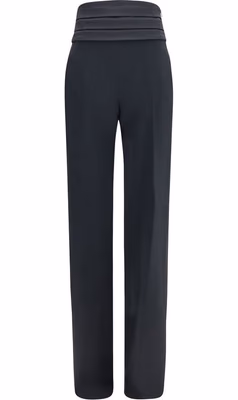 Black Viscose Casual Pants