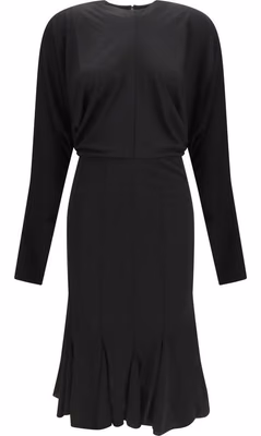 Black Acetate Casual Dress