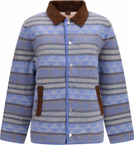 Blue Wool Oves Aries Full-Length Jacket