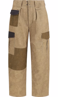 Bicolor Cotton Cargo Pants