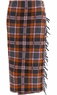 Brown Wool Oves Aries Midi Skirt