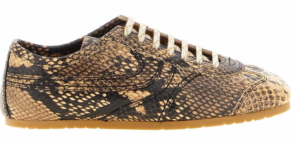 Beige Calfskin Low Top Sneakers