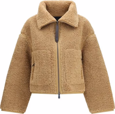 Beige Polyester Shell Jacket