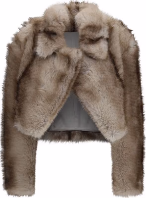 Gray Polyester Full-Length Jacket