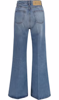 Blue Cotton Flared Jeans 2