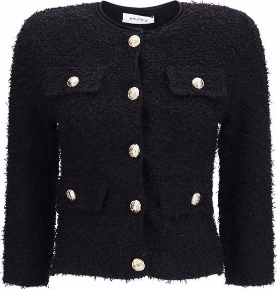 Black Viscose Shell Jacket