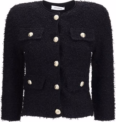 Black Viscose Shell Jacket