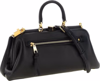 Black Lamb Leather Handbag 2