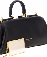 Black Lamb Leather Handbag 3