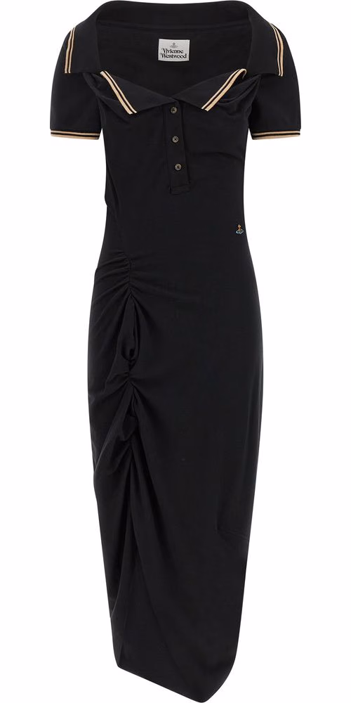 Black Cotton Midi Dress