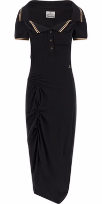 Black Cotton Midi Dress