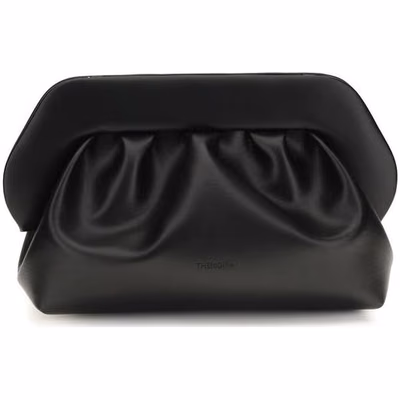 Black Recycled Leather Clutch Bag
