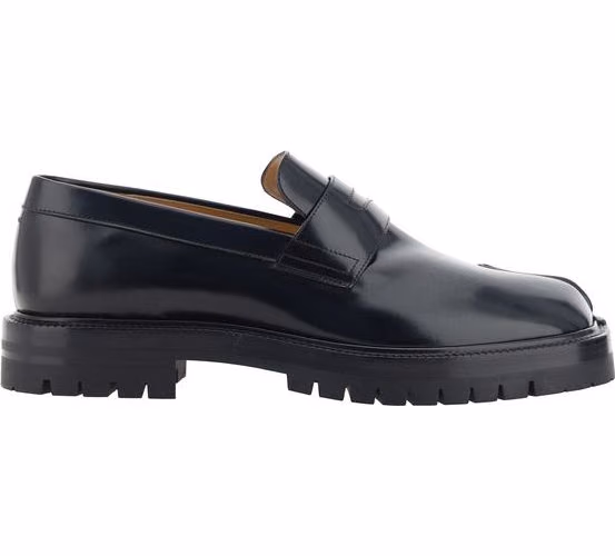 Black Calf Leather Bos Taurus Slip-On Loafers