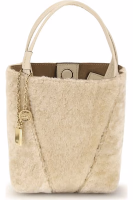 Beige Calf Leather Bos Taurus Shoulder Bag