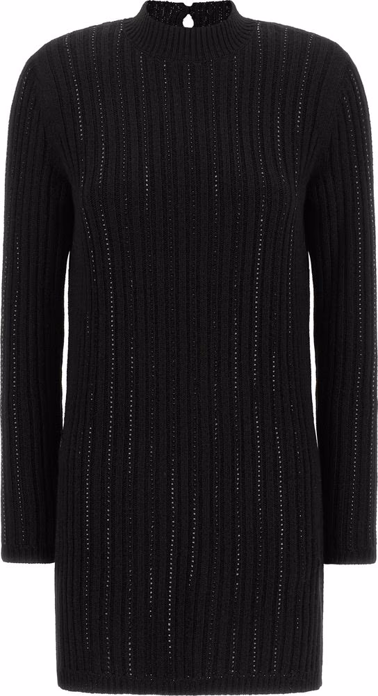 Black Viscose Short Dress