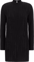 Black Viscose Short Dress 1