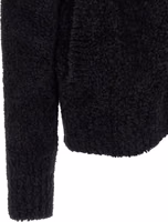 Black Alpaca Leather Cardigan 4