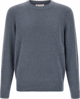 Blue Alpaca Leather Cardigan