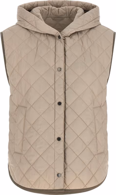 Beige Polyamide Sleeveless Jacket