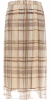 Beige Silk Midi Skirt 2