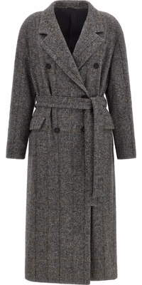 Gray Alpaca Leather Coat