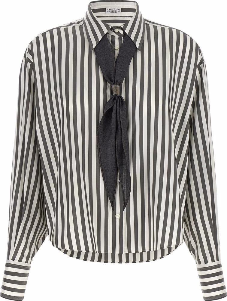 Bicolor Silk Blouse