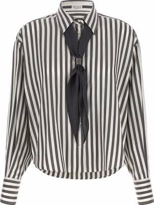 Bicolor Silk Blouse