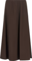 Brown Virgin Wool Midi Skirt 1