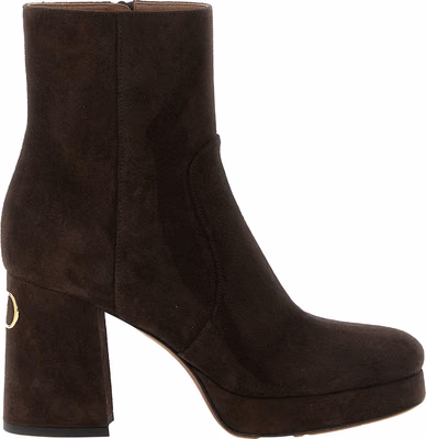 Brown Calfskin Ankle Boots
