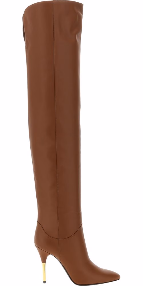 Brown Calfskin Over The Knee