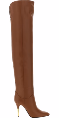 Brown Calfskin Over The Knee