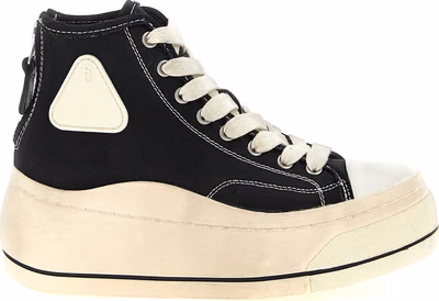 Black Cotton High Top Sneakers