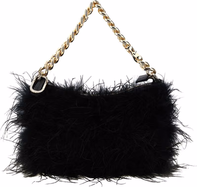 Black Polyester Clutch Bag