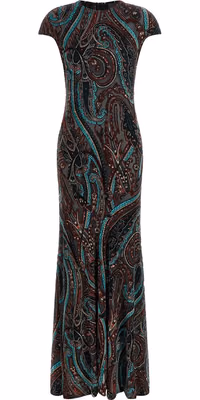 Multicolor Viscose Long Dress