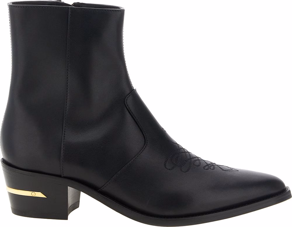 Black Calfskin Ankle Boots
