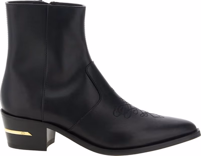 Black Calfskin Ankle Boots