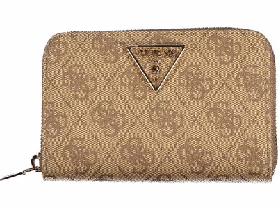 Beige Polyurethane Women Wallet