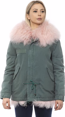 Green Cotton Women Jacket