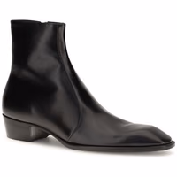 Black Calf Leather Bos Taurus Ankle Boots 2